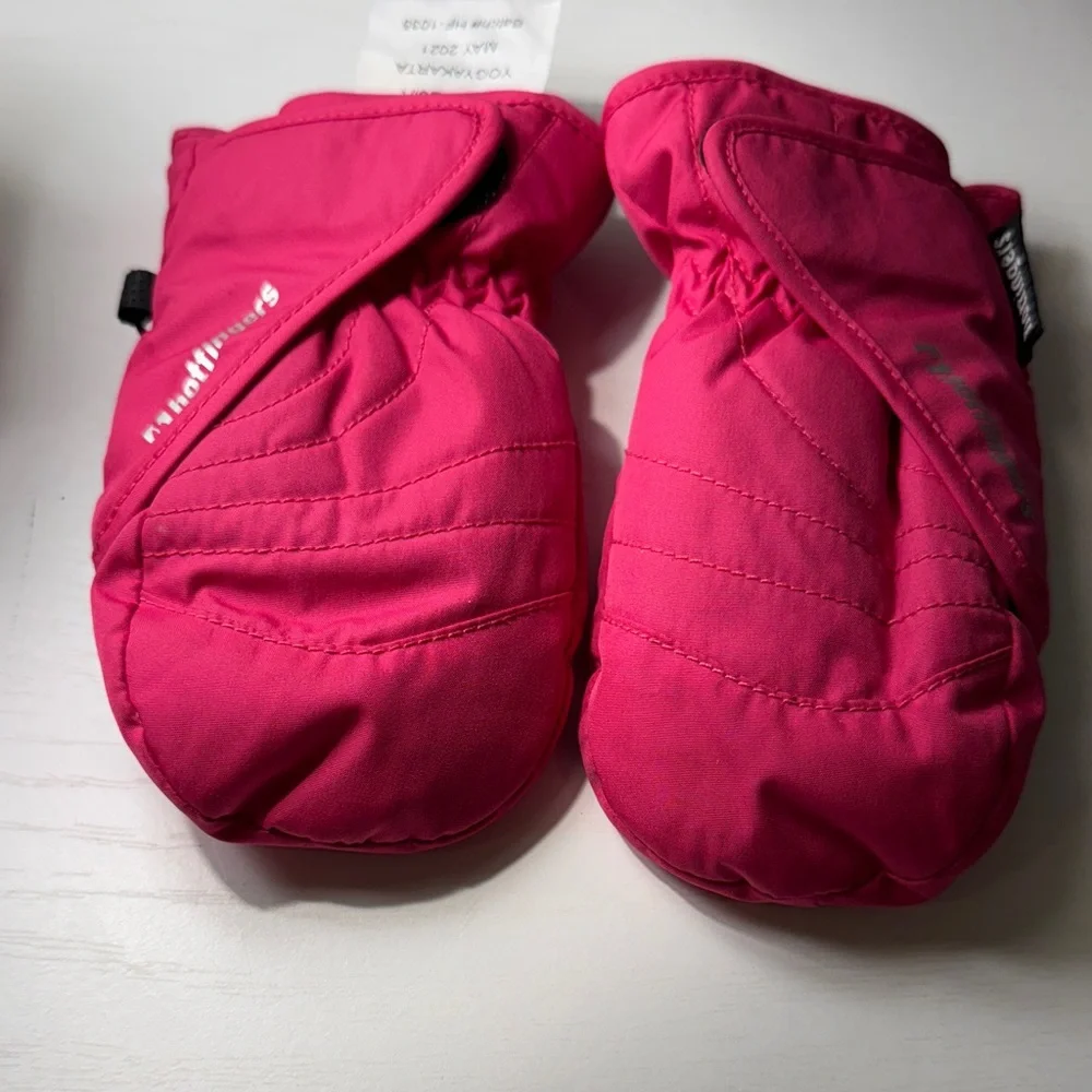 Hotfingers‎ zip n slide Kids Pink Mittens Tots size L (5-6) NWOT